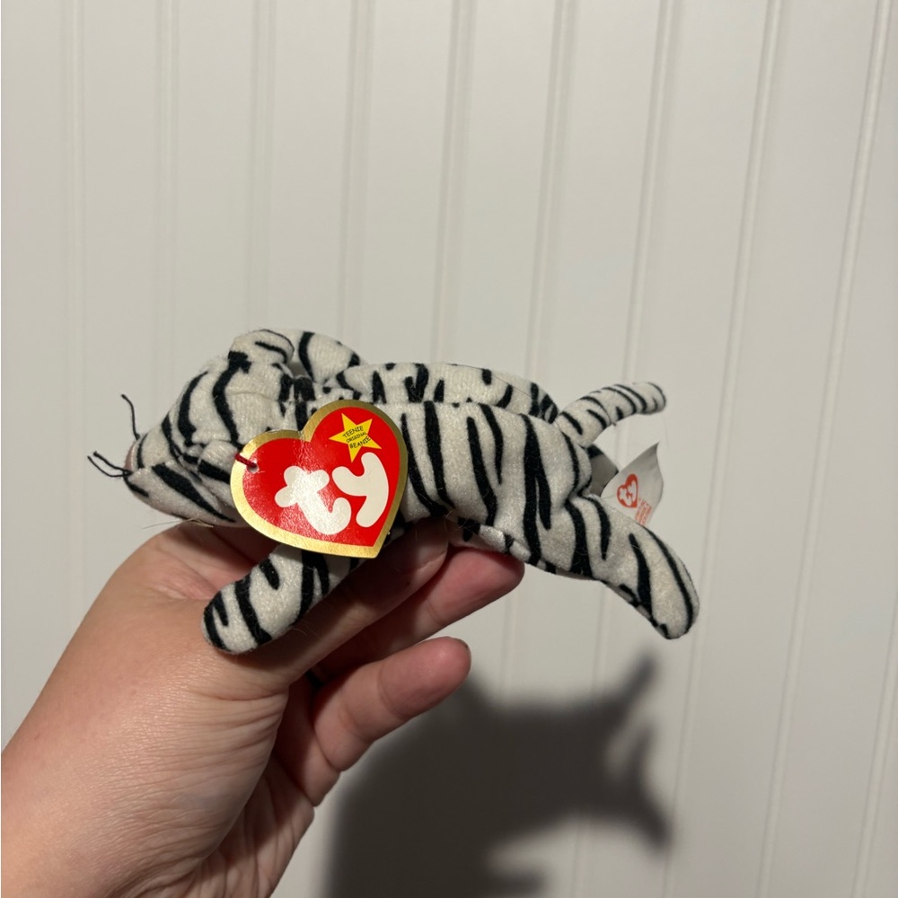 Tagged 1999 Ty Teenie Beanie Babies Blizz The White Tiger 6”
